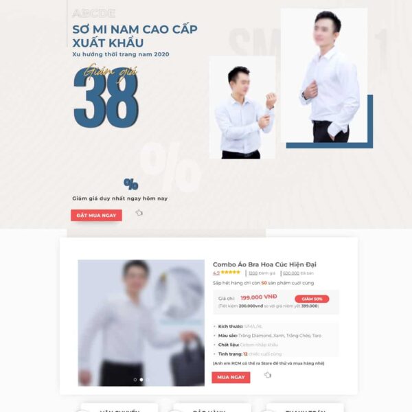 Theme WordPress landing page bán áo sơ mi - Chothemewp