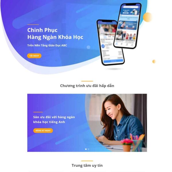 Theme WordPress landing page giới thiệu ứng dụng giáo dục - Chothemewp