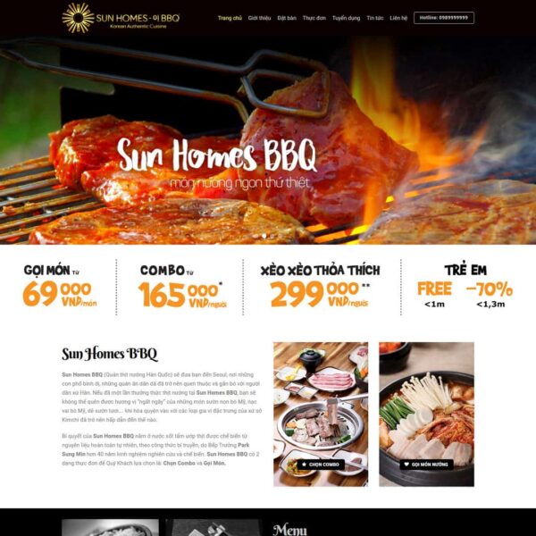 Theme wordpress giới thiệu nhà hàng BBQ - Chothemewp