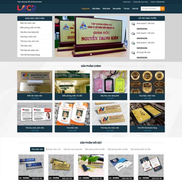 Theme WordPress dịch vụ làm biển chức danh, thẻ văn phòng - Chothemewp