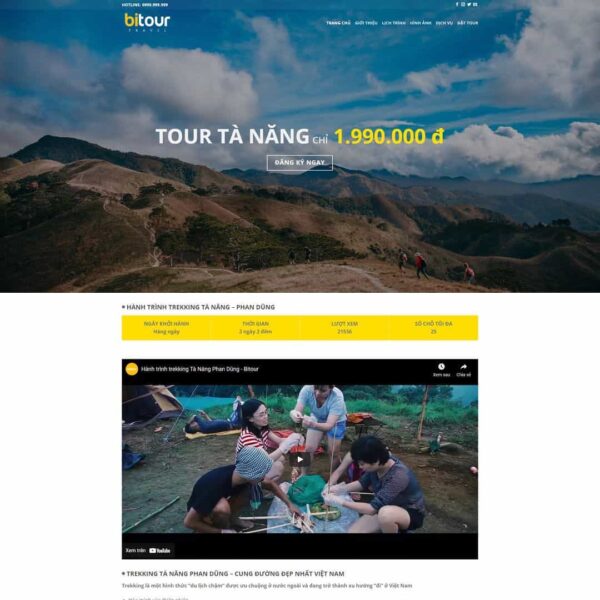 Theme WordPress landing page giới thiệu tour du lịch - Chothemewp