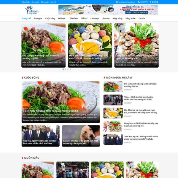 Theme wordpress blog, tin tức du lịch - Chothemewp