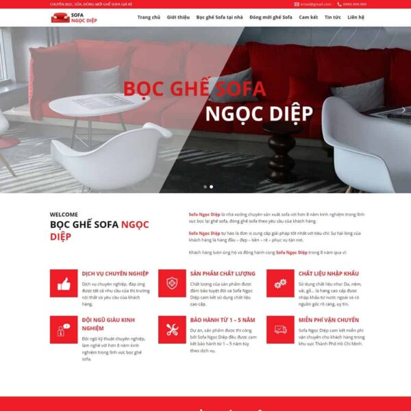 Theme WordPress dịch vụ bọc ghế sofa - Chothemewp