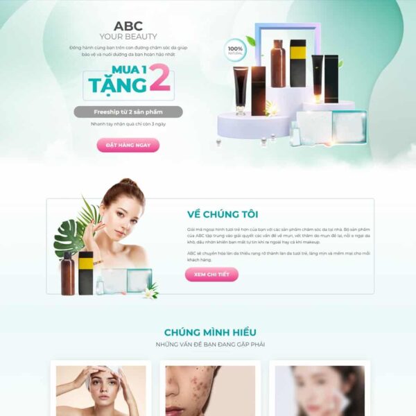 Theme WordPress Landing page mỹ phẩm - Chothemewp