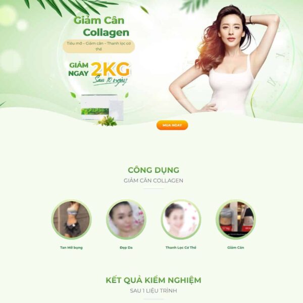 Theme WordPress Landing page bột giảm cân - Chothemewp