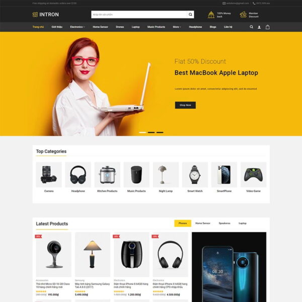 Theme WordPress bán đồ công nghệ 02 - chothemwp