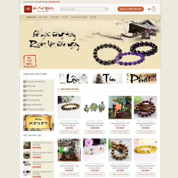 Theme WordPress đá quý, vật phẩm phong thủy 01 - Chothemewp