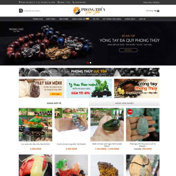 Theme WordPress đá quý, vật phẩm phong thủy 02 - Chothemewp