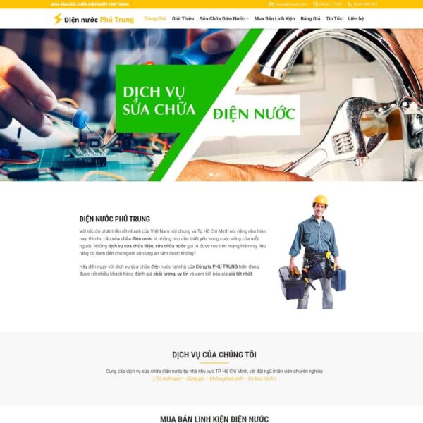 Theme WordPress dịch vụ sửa chữa điện nước - Chothemewp