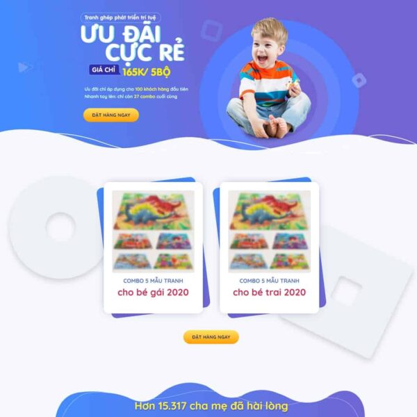 Theme WordPress Landing page đồ chơi xếp hình - Chothemewp