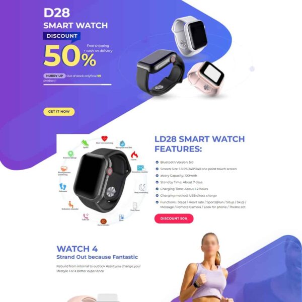 Theme WordPress landing page bán đồng hồ thông minh smartwatch - Chothemewp