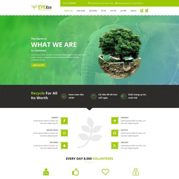 Theme WordPress tổ chức bảo vệ môi trường - chothemwp