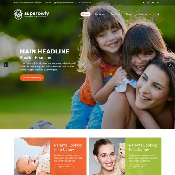 Theme WordPress dịch vụ bảo mẫu - chothemwp