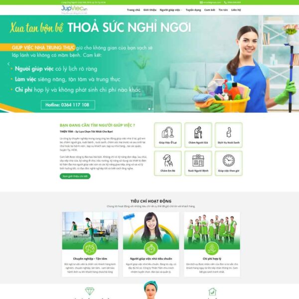 Theme WordPress dịch vụ giúp việc nhà - Chothemewp