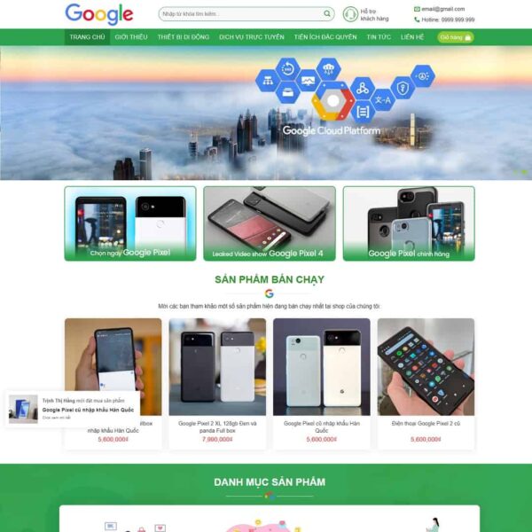 Theme WordPress bán hàng, dịch vụ google shop - Chothemewp