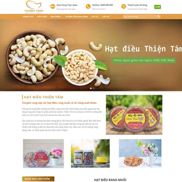 Theme WordPress bán hạt điều, thực phẩm 02 - Chothemewp