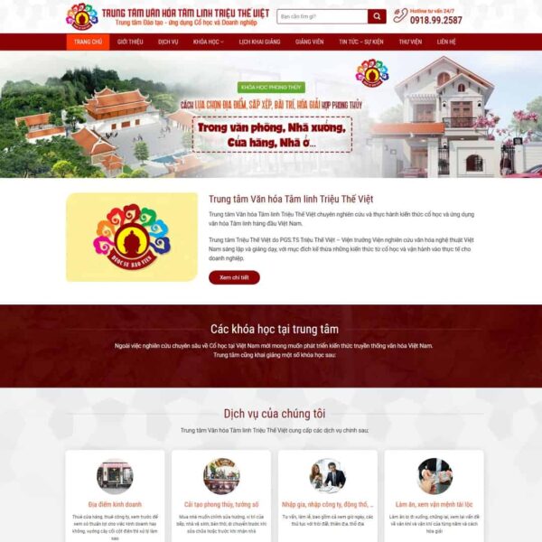 Theme WordPress trung tâm đào tạo phong thủy - Chothemewp