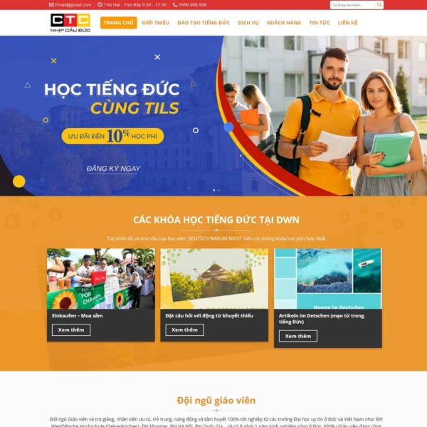 Theme WordPress trung tâm đào tạo tiếng Đức - Chothemewp