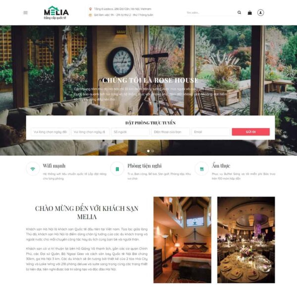 Theme WordPress khách sạn 04 - Chothemewp