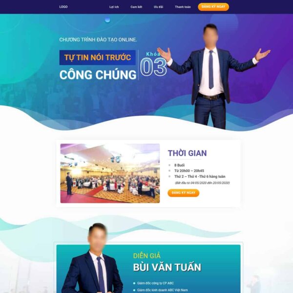 Theme WordPress landing page khóa học giao tiếp - Chothemewp