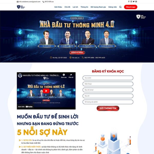 Theme WordPress khóa học đầu tư - chothemewp