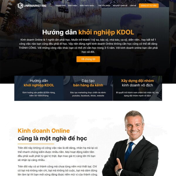 Theme WordPress khóa học kinh doanh online-chothemwp