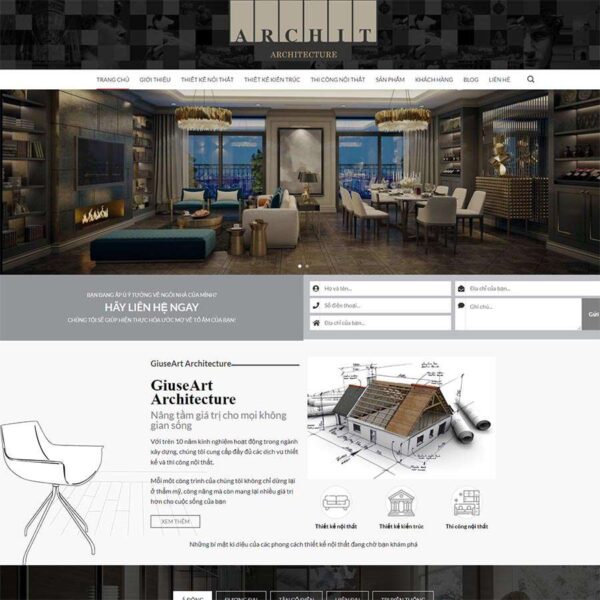 Theme WordPress công ty kiến trúc 02 - Chothemewp