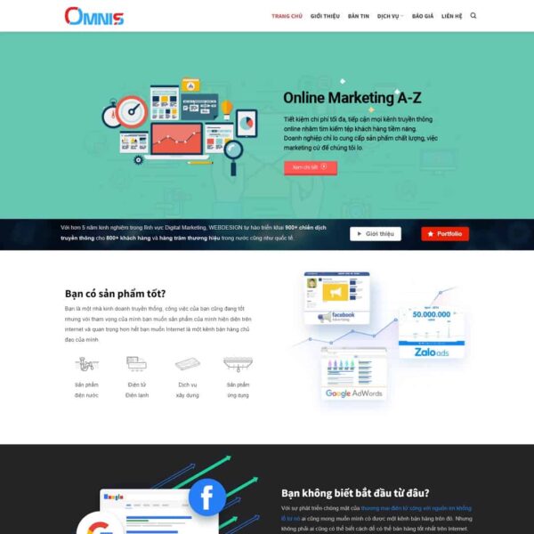 Theme Wordpress công ty thiết kế web, marketing online - Chothemewp