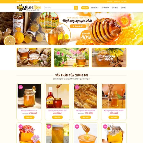 Theme WordPress bán mật ong 01 - Chothemewp