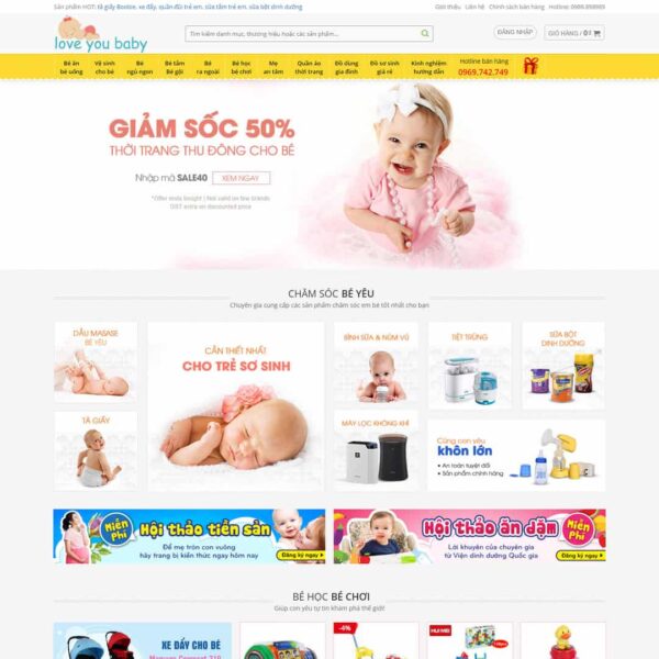 Theme WordPress bán sản phẩm mẹ và bé - Chothemewp