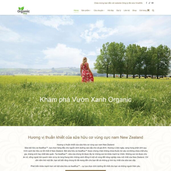 Theme WordPress trang trại bò sữa Organic