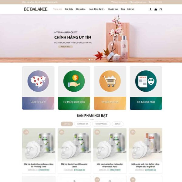 Theme WordPress Shop mỹ phẩm 01 - Chothemewp