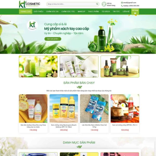 Theme WordPress Shop mỹ phẩm 06 - Chothemewp