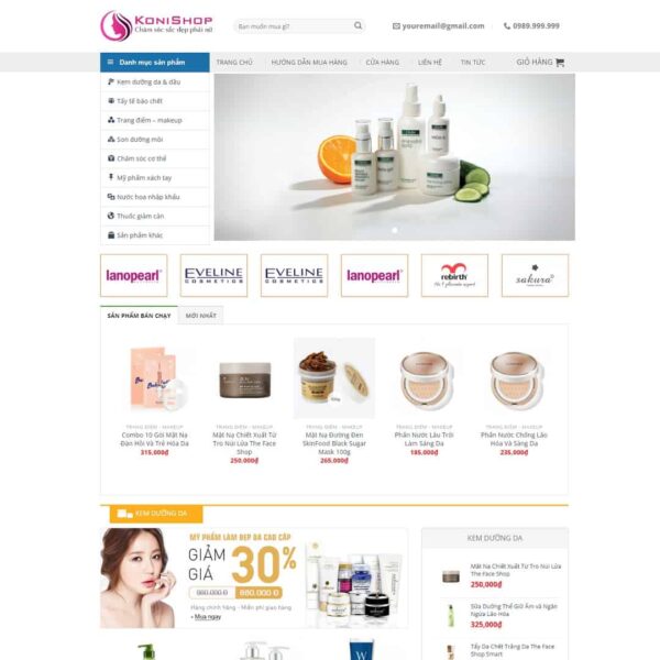 Theme WordPress Shop mỹ phẩm 08 - Chothemewp