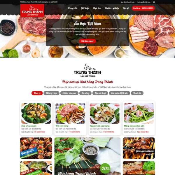 Theme WordPress nhà hàng, ăn uống - Chothemewp