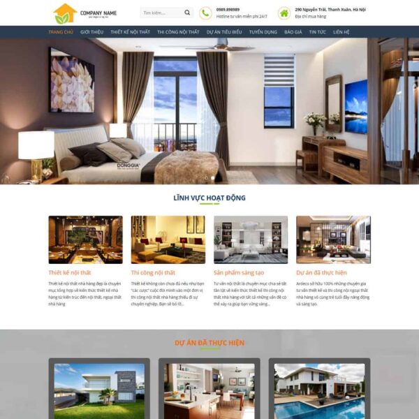 Theme WordPress công ty thiết kế, thi công nội thất 03 - Chothemewp