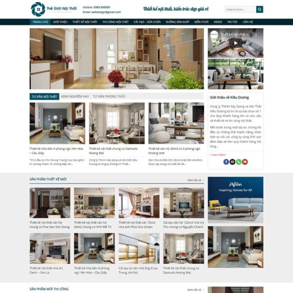 Theme WordPress công ty thiết kế, thi công nội thất 04 - Chothemewp