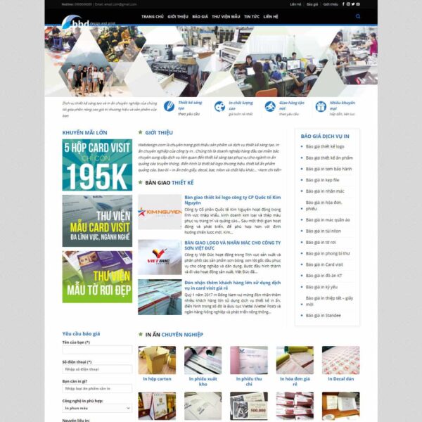 Theme WordPress dịch vụ thiết kế, in ấn 02 - Chothemewp