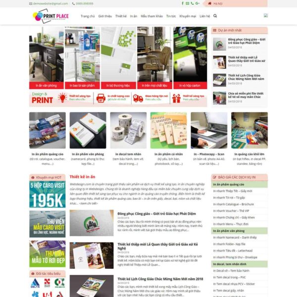 Theme WordPress dịch vụ thiết kế, in ấn 03 - Chothemewp