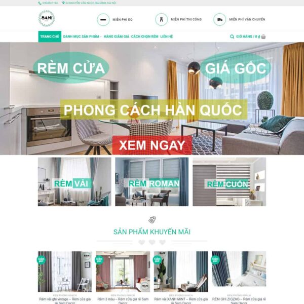 Theme WordPress bán rèm cửa - Chothemewp