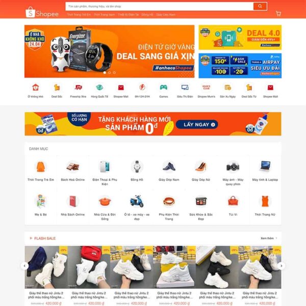 Theme WordPress bán hàng giống Shopee - Chothemewp