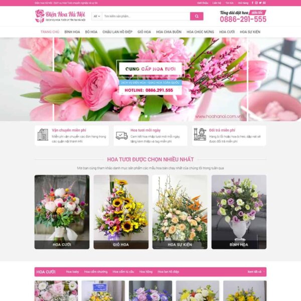 Theme WordPress cửa hàng bán hoa 02 - Chothemewp