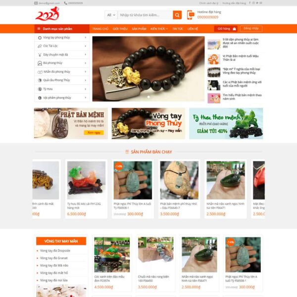 Theme WordPress Shop bán vật phẩm phong thủy - Chothemewp