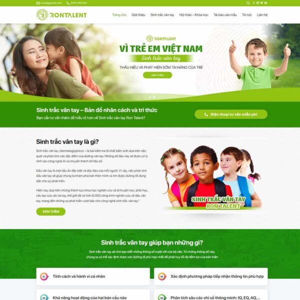 Theme WordPress dịch vụ sinh trắc vân tay - Chothemewp