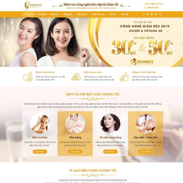 Theme WordPress Spa làm đẹp 01 - Chothemewp