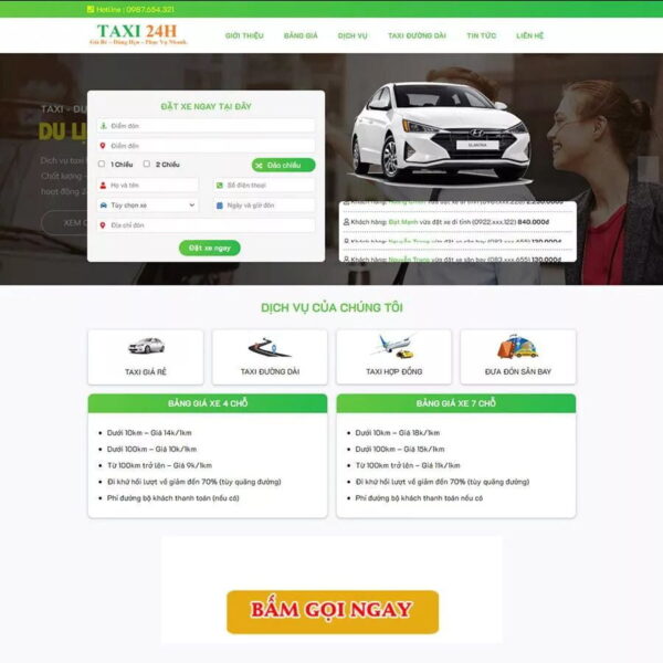 Theme WordPress dịch vụ taxi 02 - Chothemewp