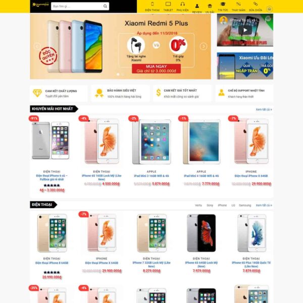 Theme WordPress giống thế giới di động 01 - Chothemewp