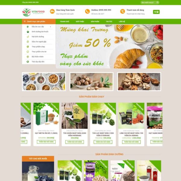 Theme WordPress thực phẩm chức năng 10 - Chothemewp