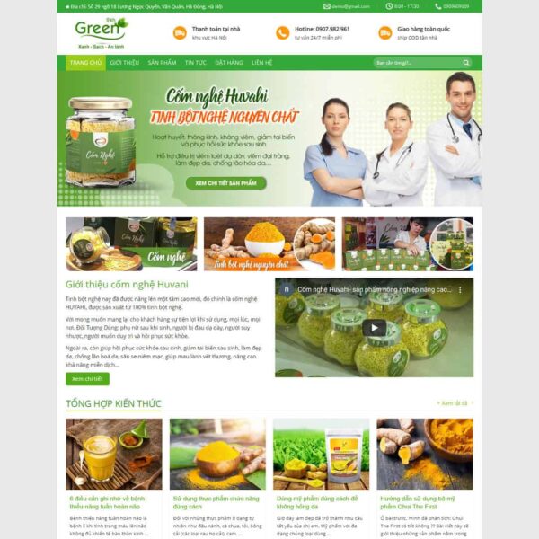 Theme WordPress bán sản phẩm tinh bột nghệ - Chothemewp