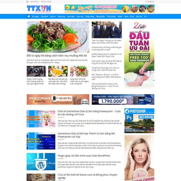 Theme WordPress tin tức 01 - Chothemewp